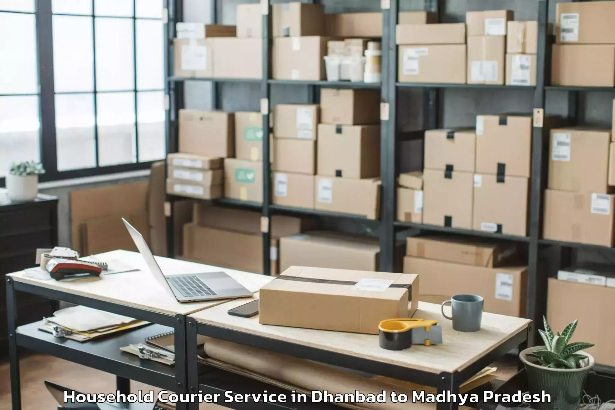 Quality Dhanbad to Rewa Airport Rew Household Courier